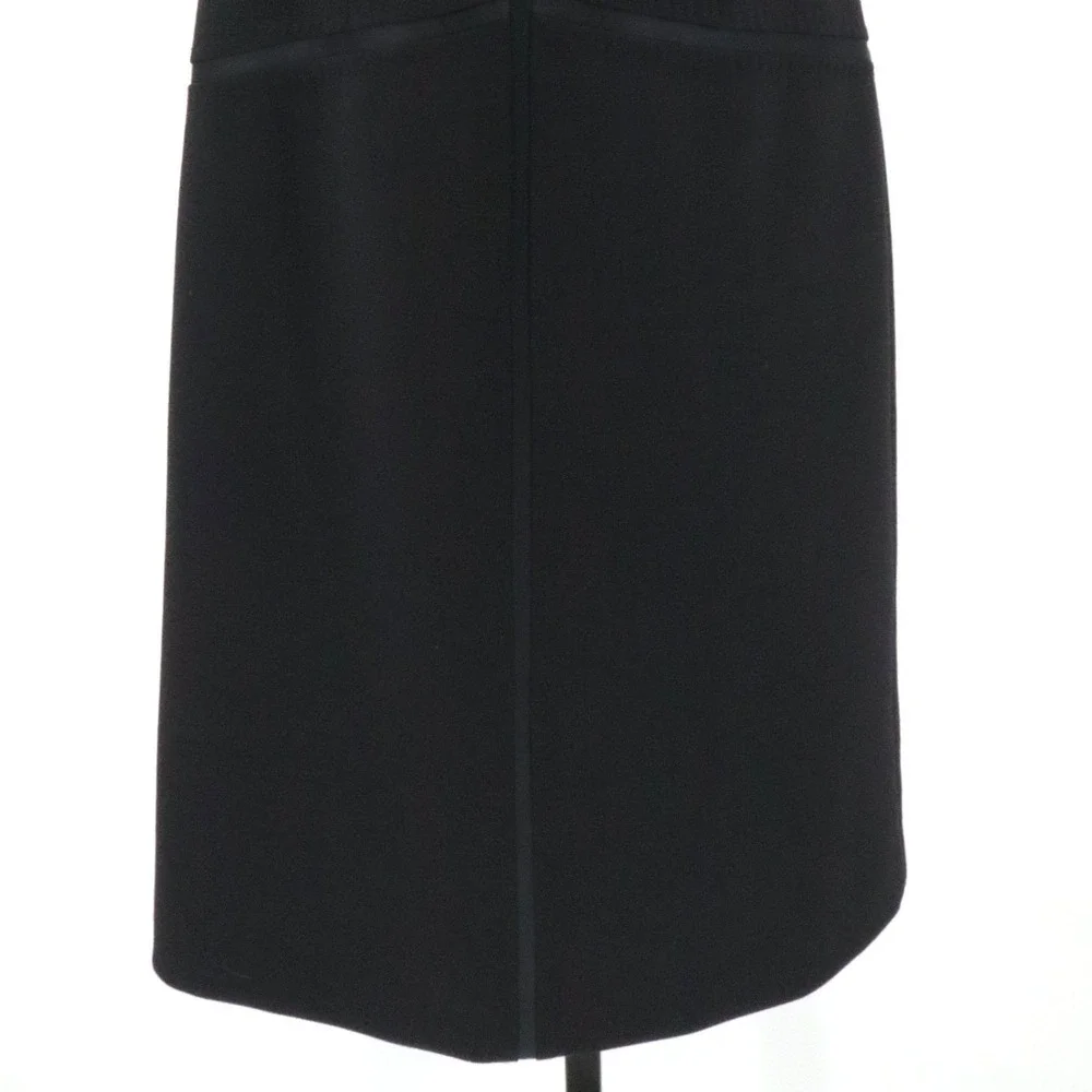 Tory Burch Satin Trim Wool Blend Sleeveless Sheath Work Cocktail Dress Black 4